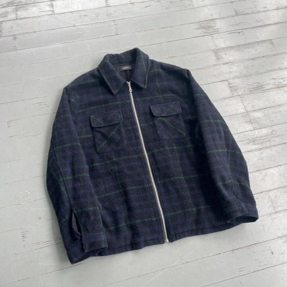 Zanerobe Old Money Y2K Wool Plaid Zip Up Jacket